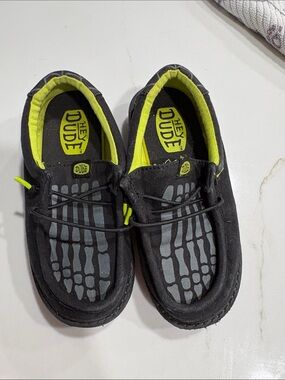 Hey Dude Kids' Black & Lime Slip-On Sneakers